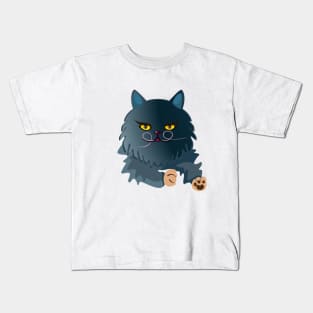 dark-blue cats with yellow eyes Kids T-Shirt